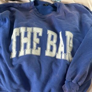 The Bar Men's Crewneck Sweater in Blue and White
